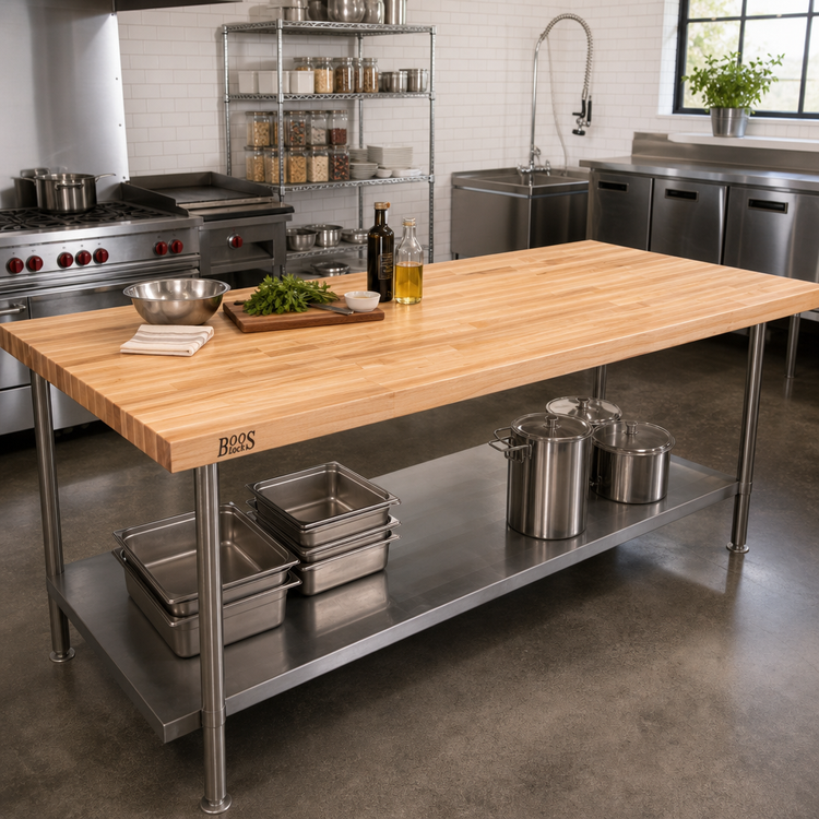 Product image #2 for Boos Block Blended Edge Grain Northern Hard Rock Maple Kitchen Countertop, 132 x 42 x 1-1/2 Inch, Penetrating Oil Finish