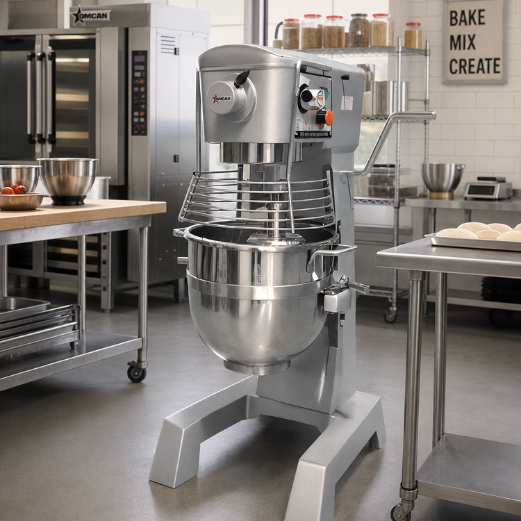 Product image #2 for Omcan 30 Qt Floor Planetary Mixer with Guard, 3-Speed, 2 HP