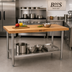 Thumbnail image #2 for John Boos 84-Inch x 30-Inch Wood Top Work Table with 1-3/4-Inch Edge Grain Maple Top, Stainless Steel Base and Adjustable Undershelf
