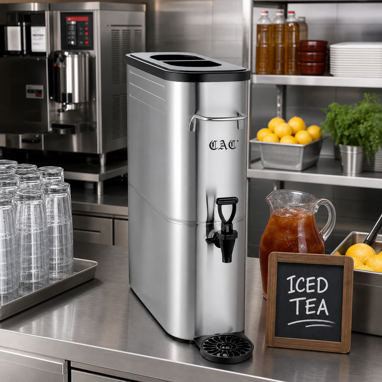 Product image #2 for CAC China Slim 5-Gallon Iced Tea Dispenser, 304 Stainless Steel