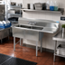 Thumbnail image #2 for BK Resources Two-Compartment Stainless Steel Sink with Right-Hand Drainboard, 16 x 20 x 12 Bowls