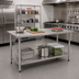 Thumbnail image #2 for BlendPort Deluxe Series Flat Top Stainless Steel Work Table with Adjustable Undershelf, 72-Inch x 30-Inch