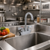Thumbnail image #2 for John Boos Heavy Duty Low-Lead Splash Mount Gooseneck Faucet, 8.5-Inch Spout, 4-Inch Centers