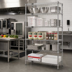 Thumbnail image #2 for Quantum WR86-1248S-5 48"W x 12"D x 86"H 5-Shelf Wire Shelving Starter Unit, 304 Stainless Steel