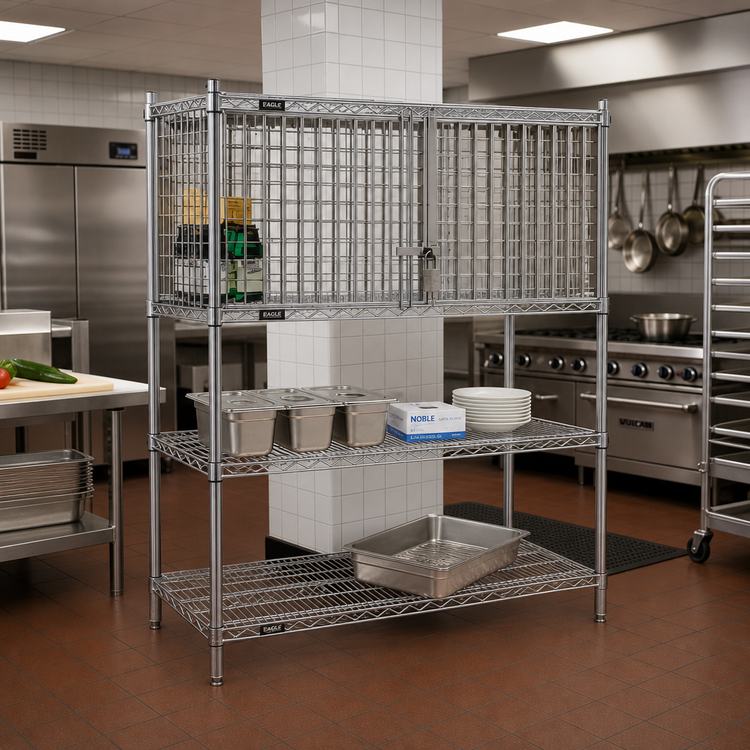Product image #2 for Eagle Group 24" x 48" Stainless Steel Security Enclosure Kit with Hinged Doors