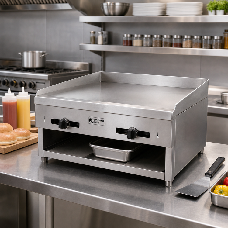 Product image #2 for Comstock-Castle 20-Inch Countertop Gas Griddle with 20 x 16-Inch Smooth Steel Plate
