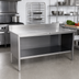 Thumbnail image #2 for John Boos Enclosed Base Open Front Work Table with Undershelf, 96 x 30 Inches, 14-Gauge 300-Series Stainless Steel Top, 5-Inch Backsplash
