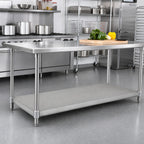 Thumbnail image #2 for John Boos GSK6-3060 Commercial Work Table Undershelf, 60 x 30 in, 16-Gauge Galvanized Steel