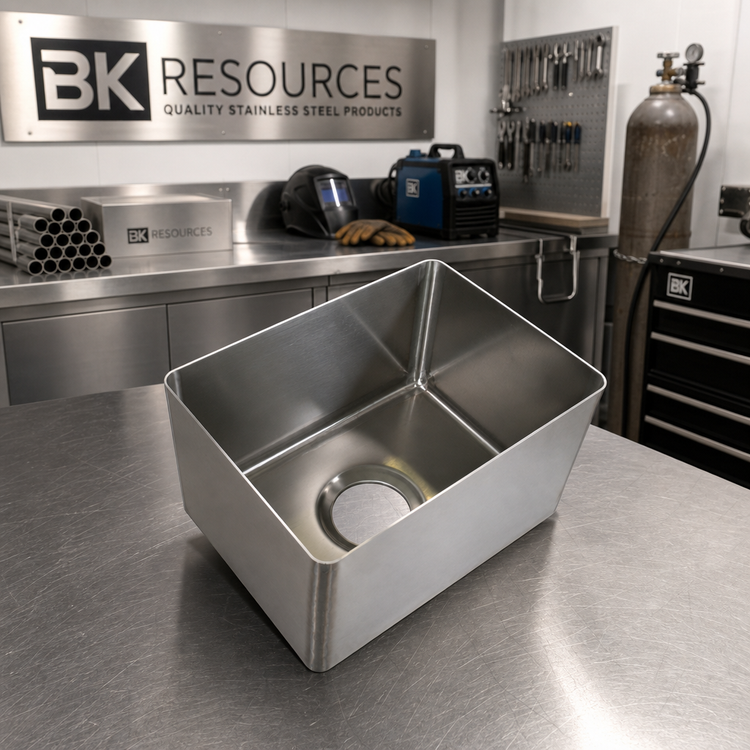 Product image #2 for BK Resources 16 x 20 x 12-Inch Weld-In Sink Bowl, Single Compartment, 16-Gauge 304 Stainless Steel