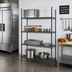 Thumbnail image #2 for Mixrite 24 x 24 Inch 4-Shelf Epoxy Wire Shelving Unit with 74-Inch Posts, Slate Gray
