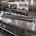 Thumbnail image #2 for Advance Tabco 84-Inch Drop-In Stainless Steel Urn Trough with Louvered Cover and Drain