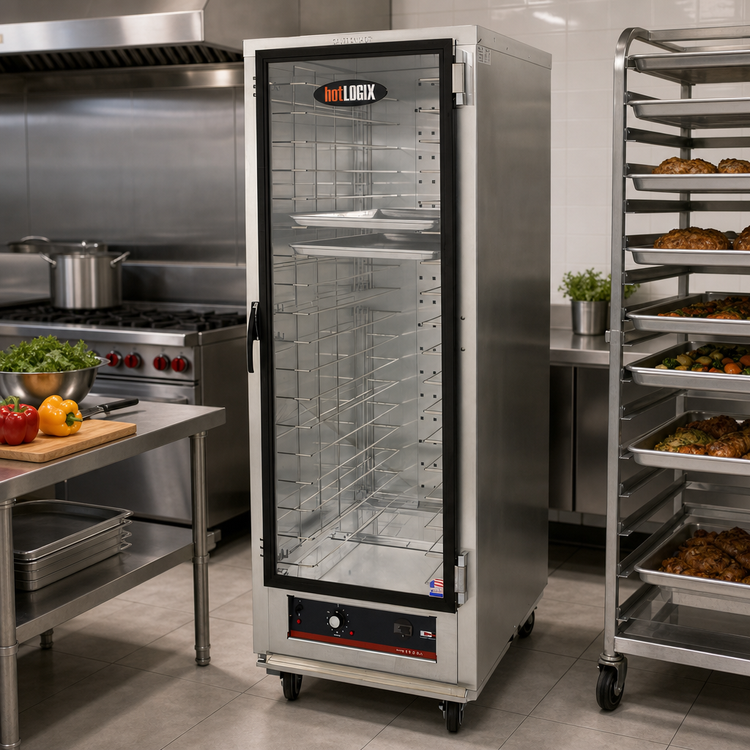 Product image #2 for hotLOGIX HL3-18 Full-Height Insulated Non-Humidified Heated Holding Cabinet with Tempered Glass Door