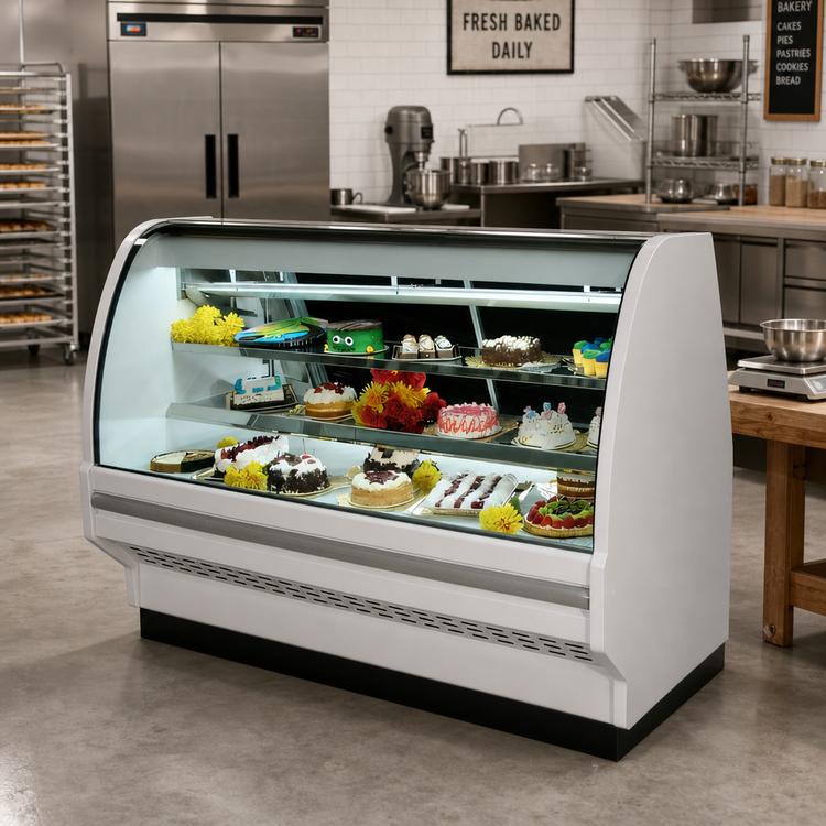 Product image #2 for Howard-McCray Remote Refrigerated Full-Service Bakery Display Case, 99.5-Inch W, Curved Glass