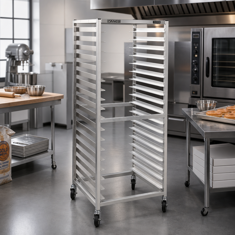 Product image #2 for Panco Full-Height Mobile Aluminum Donut Rack for 20 23 x 23 Inch Screens