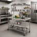 Thumbnail image #2 for Eagle AdjusTable Two-Tier Heavy-Duty Stainless Steel Work Table with Double Overshelf, 48 x 30 Inch