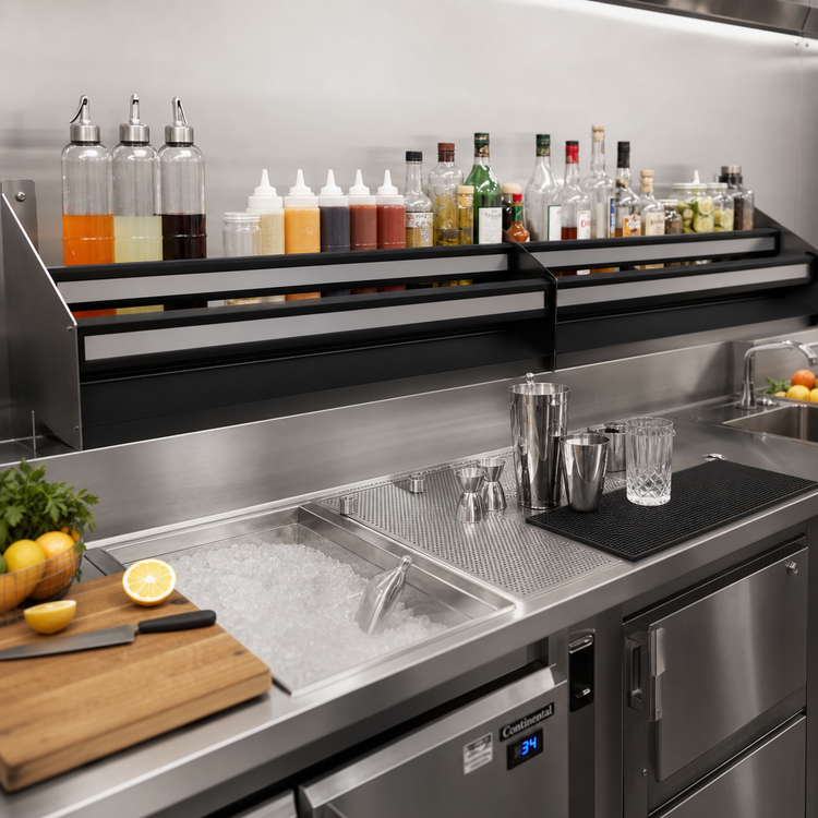 Product image #2 for Glastender 57-Inch Double Speed Rail, Stainless Steel