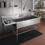 Thumbnail image #2 for John Boos Pro-Bowl 4PB3024-1D30L 4-Compartment Stainless Steel Sink with Left Drainboard, 30 x 24 x 12 Inch Bowls, 10 Inch Backsplash