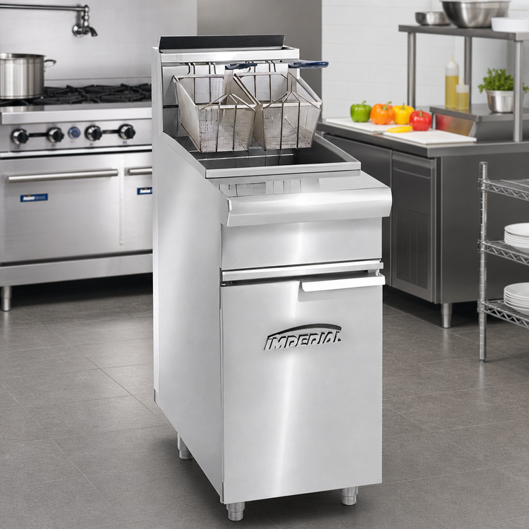 Product image #2 for Imperial Restaurant Series Range Match Gas Floor Fryer, 25 lb. Capacity