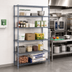 Thumbnail image #2 for Quantum 42W x 30D x 63H Stationary Wire Shelving Starter Kit with 5 Shelves, Gray Epoxy Antimicrobial Finish