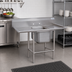 Thumbnail image #2 for Advance Tabco Regaline 1-Compartment Floor Model Sink with Left and Right 36-Inch Drainboards, 24 x 24 x 14 Inch Bowl