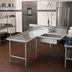 Thumbnail image #2 for John Boos Pro-Bowl L-Shaped Island Soiled Dishtable with 20 x 20 x 8 Pre-Rinse Sink Bowl, Left-to-Right, 60 x 96 Inch