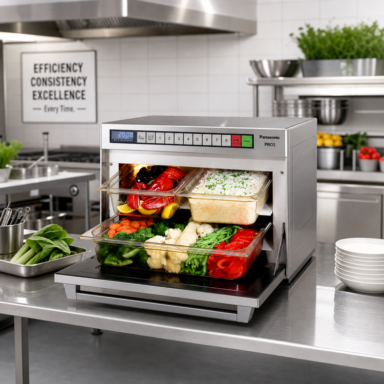 Product image #2 for Panasonic PRO2 NE-2180 Sonic Steamer Ventless Commercial Microwave Oven, 1.6 Cu. Ft., 2100W