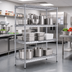 Thumbnail image #2 for Heavy Duty 4-Tier Stationary Chrome Wire Shelving Unit