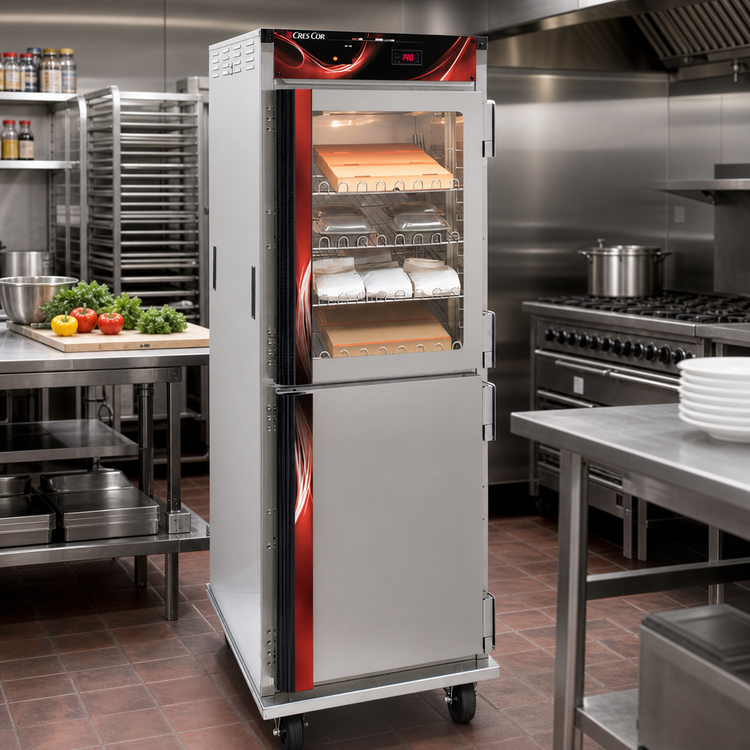 Product image #2 for Cres Cor Insulated Pass-Thru Mobile Heated Holding Cabinet with Top-Mount Heater, Dutch Doors, and 12-Pan Capacity