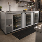 Thumbnail image #2 for Micro Matic USA Pro-Line MBB94GS-E Three-Section Refrigerated Back Bar Cabinet, Stainless Steel, 3 Glass Doors, 39.2 Cu. Ft.