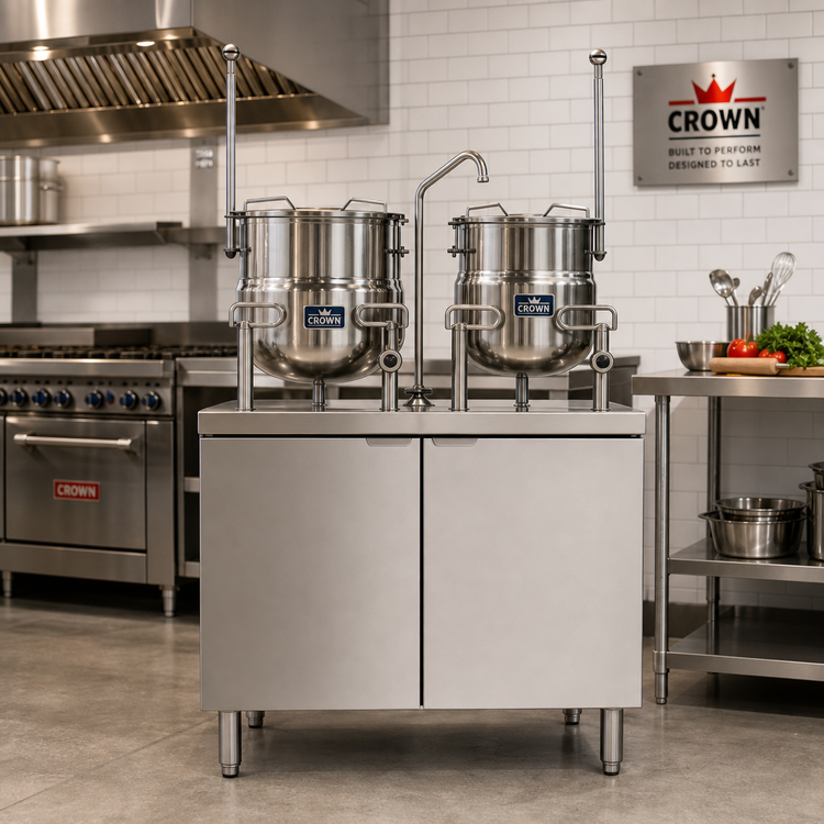 Product image #2 for Crown EMT-10-6 Electric 10 Gallon and 6 Gallon Tilting Kettle & Cabinet Assembly