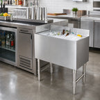 Thumbnail image #2 for Klinger's Trading IC1824 24-Inch Stainless Steel Underbar Ice Chest, 80 lb. Capacity, 4-Inch Backsplash, No Cold Plate