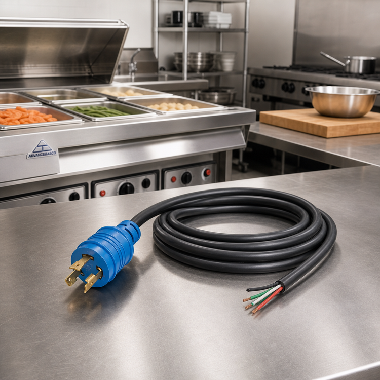 Product image #2 for Advance Tabco Replacement Cord with NEMA L6-30P Plug for 4- and 5-Well 240V Food Wells