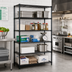 Thumbnail image #2 for Quantum 36 x 30 x 74-Inch Stationary Wire Shelving Starter Kit with 5 Shelves, Black Epoxy Finish