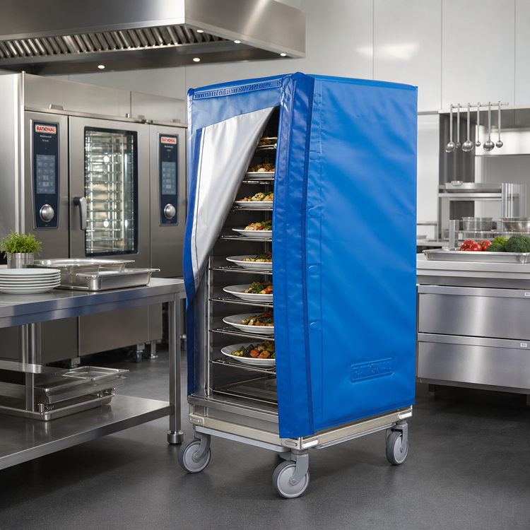Product image #2 for RATIONAL Blue Thermocover for 6 Full-Size Oven and Plate Racks on Transport Trolleys