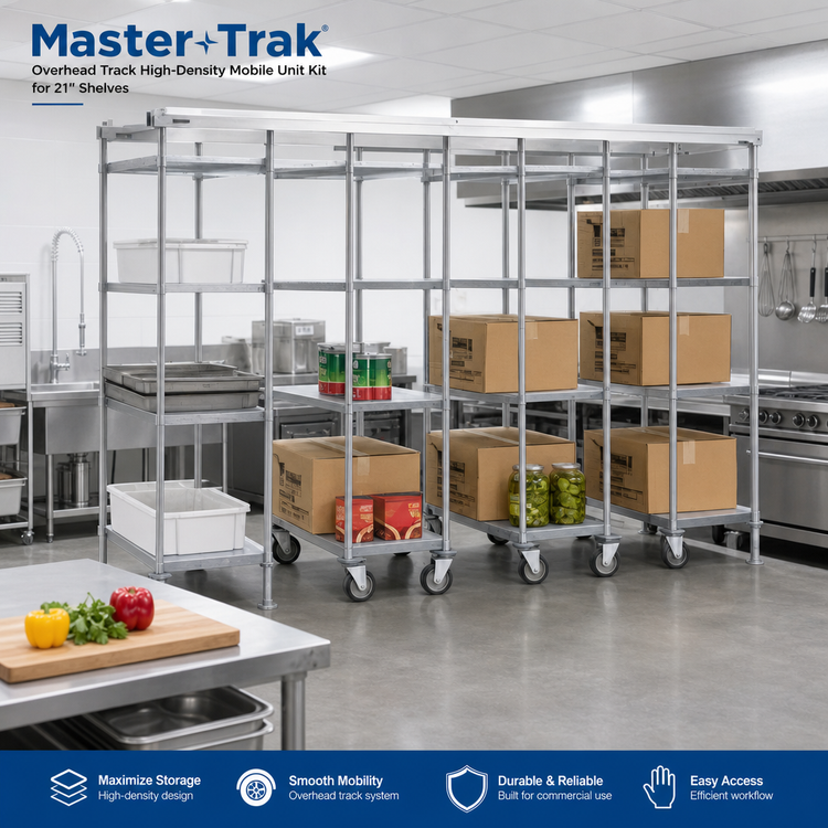 Product image #2 for Master Trak Overhead Track High-Density Mobile Unit Kit for 21-Inch Shelves