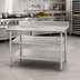 Thumbnail image #2 for Eagle Group Adjustable Galvanized Work Table Undershelf for 72 x 30 Inch Tables with Uni-Lok Hat Channel Frame