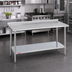 Thumbnail image #2 for Duke 60-Inch x 24-Inch 14 Gauge Stainless Steel Work Table with 1-1/8 Inch Riser and Galvanized Undershelf