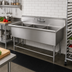 Thumbnail image #2 for John Boos Pro-Bowl 3-Compartment Stainless Steel Floor Model Sink, 53-1/8 Inches W x 25-1/2 Inches D, 12-Inch Deep Bowls