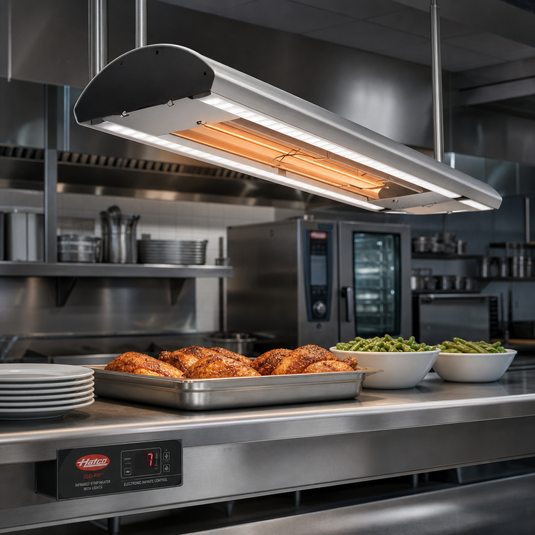 Product image #2 for Hatco Glo-Ray Curved 60-Inch High-Watt Lighted Infrared Strip Heater with Dual LED Lights and Electronic Infinite Control
