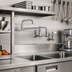 Thumbnail image #2 for Krowne Royal Series Low-Lead Backsplash-Mounted Commercial Faucet with 18-Inch Jointed Double Spout, 8-Inch Centers
