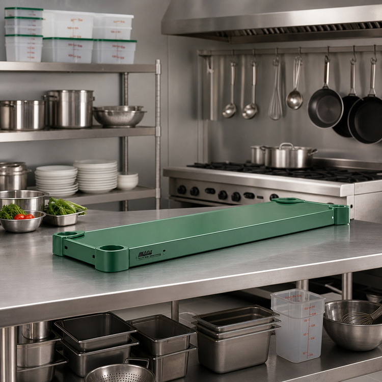 Product image #2 for Eagle Group Quik-Set 48-Inch x 18-Inch Solid Flat Shelf, Green Epoxy Galvanized Steel