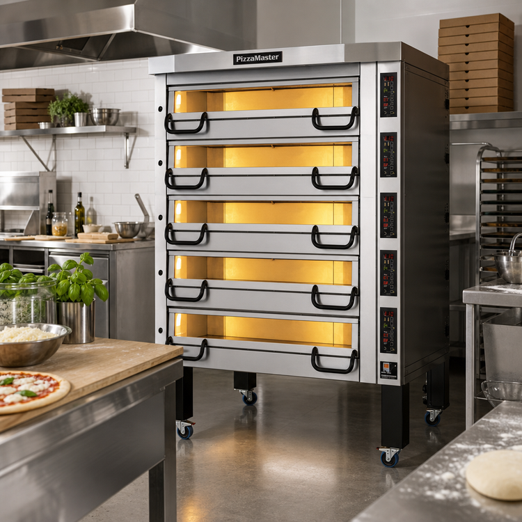 Product image #2 for PizzaMaster PM 925ED 5-Deck Electric Pizza Deck Oven with Ceramic Clay Stones