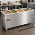 Thumbnail image #2 for Stainless Steel Modular Floor Model Hot/Cold Food Station with 3 Hot Wells and 1 Refrigerated Cold Pan, 74-Inch W x 28-Inch D x 27-Inch H