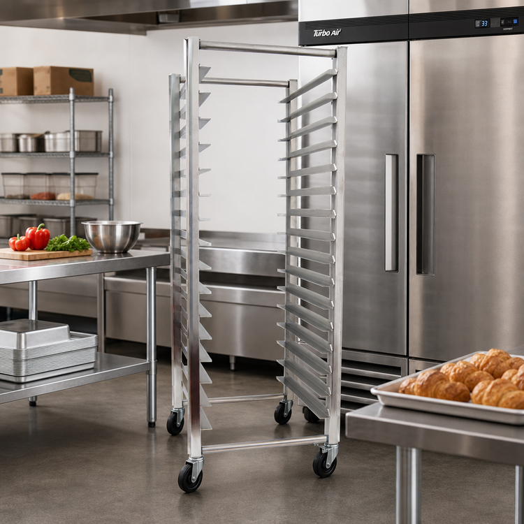 Product image #2 for Turbo Air 304 Stainless Steel Full Size Pan Rack for Reach-In Refrigerators and Freezers, 15 Sheet Pan Capacity