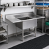 Thumbnail image #2 for Eagle Group Spec-Master FN Series 1-Compartment Stainless Steel Drainboard Sink, 86-Inch Wide