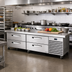 Thumbnail image #2 for True Refrigerated Chef Base with 4 Locking Drawers and Side-Mounted Self-Contained Refrigeration