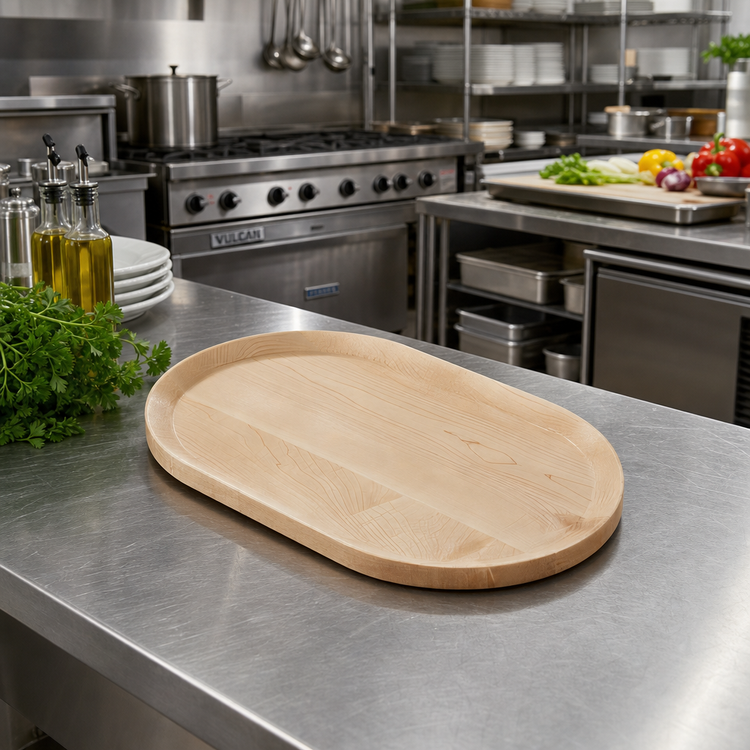 Product image #2 for American Metalcraft Lyselle Collection Oval Maple Wood Serving Board, 18-1/8 x 11-3/8 x 3/4 Inch