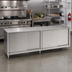 Thumbnail image #2 for John Boos Enclosed Stainless Steel Work Table with Sliding Doors, 120 x 30 Inch, 16-Gauge Top