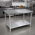 Thumbnail image #2 for John Boos Stallion 84 Inch x 36 Inch 14-Gauge Stainless Steel Flat Top Work Table with Galvanized Undershelf