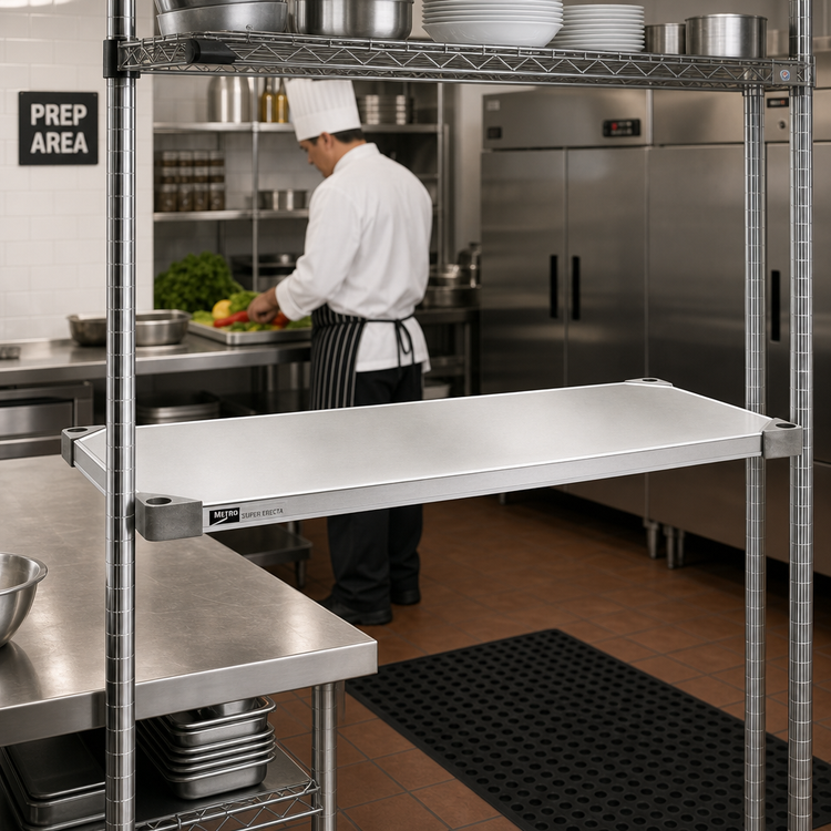 Product image #2 for Metro Super Erecta 60-Inch x 24-Inch Flat Solid Galvanized Shelf with Ship's Edge
